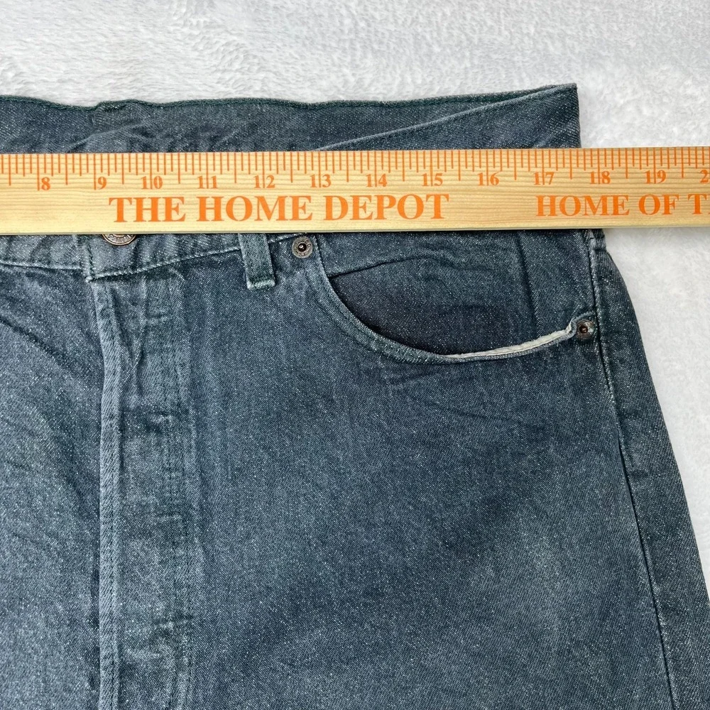 Vintage Levi's 501 Jeans Men's Blue Denim High Rise Straight Button Fly - 35X33‎